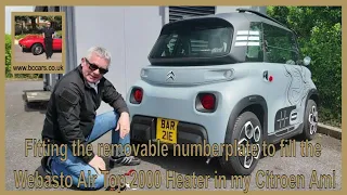 Fitting the removable numberplate to fill the fill the Webasto Air Top 2000 Heater in my Citroen Ami