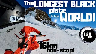 La Sarenne- Skiing longest black piste in the world in Alpe d'Huez!