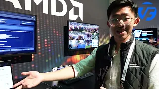 AMD Ryzen AI demo of generative AI running locally on laptop