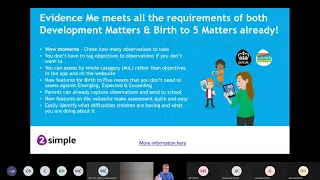 Development Matters and Birth to 5 Matters | Evidence Me | Webinar |