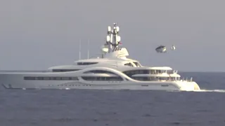 Helicopter landing on Superyacht, Mediterranean Sea, Two miles from Monaco. @Emman’s Vlog FR