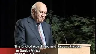 Borah Symposium: "The End of Apartheid and Reconciliation in South Africa"
