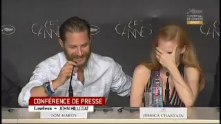 Tom Hardy at the press conference for Lawless in Cannes