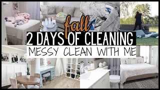 *TWO DAY* FALL CLEAN WITH ME | MESSY HOUSE CLEANING MOTIVATION | 2 DAY SATISFYING CLEAN WITH ME