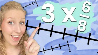 Multiplying a Whole Number By A Fraction - Number Line