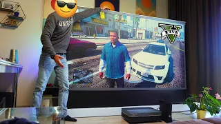 Testing The XBOX 360 On A 5000$ Laser Projector & Screen Setup - GTA 5 POV Gameplay Test