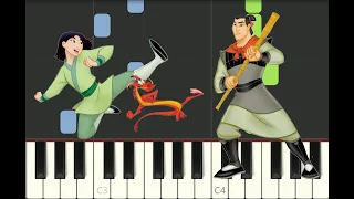 piano tutorial "I'LL MAKE A MAN OUT OF YOU" from Mulan, Disney, with free sheet music (pdf)