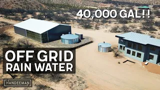 EPIC 40,000 Gallon Off Grid Rainwater System Tour In The Desert