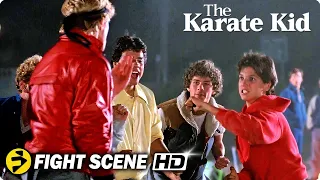 THE KARATE KID | Daniel vs. Johnny | Beach Fight Scene | Ralph Macchio, William Zabka