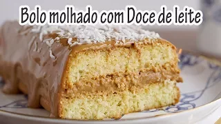 BOLO MOLHADO DE COCO COM DOCE DE LEITE I Receitas e Temperos