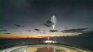 View from the droneship of Falcon 9’s launch and landing