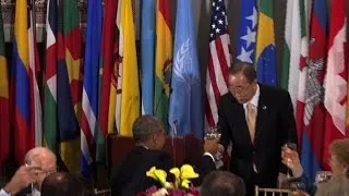 Ban, Obama compliment each other at their last UNGA luncheon