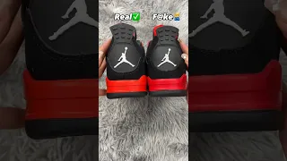 Real Vs Fake Red Thunder Jordan 4 #sneakerhead #sneakers #viral