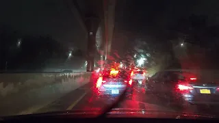 Driving in the rain in NYC from JFK Airport to Inwood, Manhattan - Driving sound