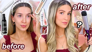 TRYING A NEW OVAL HAIR WAND + FAST FRESH QUARANTINE MAKEUP ROUTINE (lockdown loves) | leighannsays