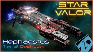 Hephaestus Spaceship Spotlight, Destroyer Gameplay | Star Valor Early Access - Indie Game Dev
