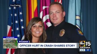 Officer hit by red light runner speaks with ABC15