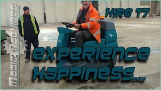 Tennant T7 Installation and overview of first use on site. Micro Rider Floor Scrubber-Dryer