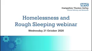 Webinar 10; Supporting women who are homeless with their multiple complex needs, as part of a series