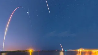 SpaceX Falcon 9 - CRS-17 rocket launch as seen from Jetty Park (05/04/2019 02:48am EDT)