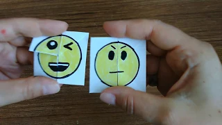 Kağıttan Emoji Değişen Yüz Yapımı / Emoji Paper Magic Card