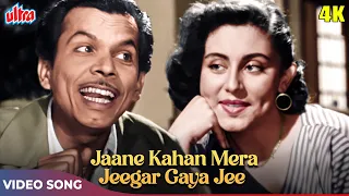 जाने कहाँ मेरा जिगर गया जी (Color 4K) Johnny Walker, Mohd Rafi | Mr & Mrs 55 | Old Hindi Songs