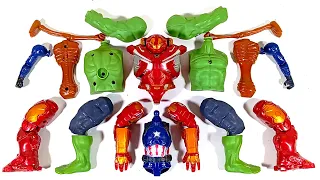 AVENGERS TOYS ASSEMBLE HULK BUSTER, HULK SMASH, SIREN HEAD, CAPTAIN AMERICA SUPERHERO