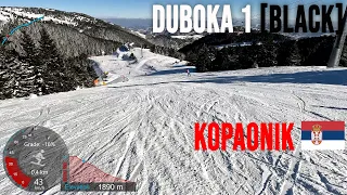 [4K] Skiing Kopaonik, Duboka 1 Black from Kneževske Bare, Serbia, GoPro HERO11