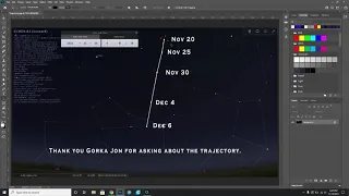 Comet Leonard Trajectory. Nov 20th thru Dec 6th, 2021.