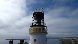 The iconic Sumburgh Lighthouse and historic Foghorn on Shetland Scotland UK, now an RSPB Reserve