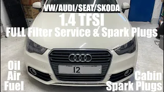 Audi A1 1.4 TFSI FULL Filter Service & Spark Plugs - CAXA Engine