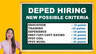 NEW DEPED HIRING CRITERIA, REQUIREMENTS AND PROCESS (2023-2024)