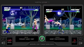 Mortal Kombat 3 (Arcade vs Playstation) Side by Side Comparison