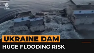 Ukraine’s Nova Kakhovka dam ‘blown up’ | AJ #shorts