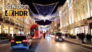 2021 🎄 Christmas Lights London 🌟 | Regent Street Luxury Christmas Shopping - London Night Walk 4k