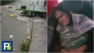 Anciana fue arrastrada por la corriente de aguas de lluvia y atropellada por un camión