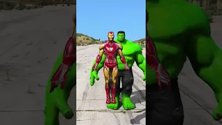 GTA V: IRONMAN HULK  VS GIANT SHINCHAN 🔥 WHICH IS POWERFULL ? #shorts #gtav