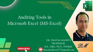 11. Auditing tools in Microsoft Excel (MS-Excel) || Dr. Dhaval Maheta