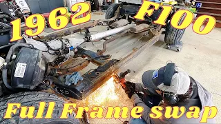 Cutting into the Frame! And New Toys! 1962 F-100 Unibody Crown Vic Full Frame Swap Ep.3