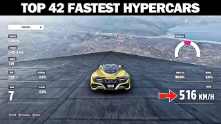 Top 42 Fastest Hypercars in Forza Horizon 5 | Extremely Downhill Top Speed | All Tuned