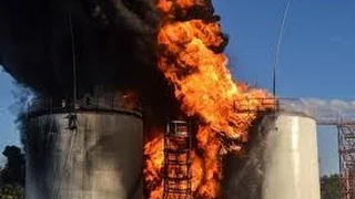 Взрыв и повторный пожар на нефтебазе под Киевом.13. 06. 2015
