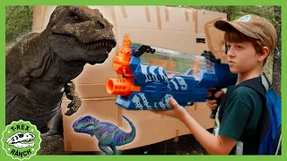 Dinosaur Box Fort Challenge & Escape! | T-Rex Ranch Dinosaur Videos