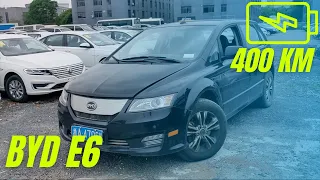 BYD E6 400EV TOP 82 кВч запас хода 400 км китайское такси  -  обзор и тест драйв электроавтомобиля