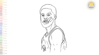 Stephen Curry easy drawing | Art tutorial | How to draw Stephen Curry step by step | #artjanag