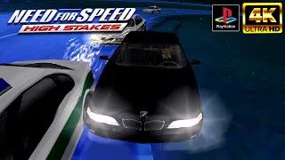 BMW M5 Hot Pursuit 4k Gameplay - NFS High Stakes PS1