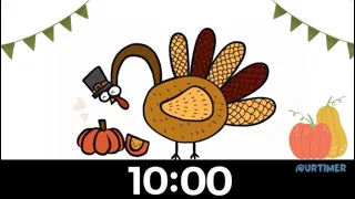 10 Minute Countdown Timer Fall Season with Turkey Relaxing Lounge Jazz Music