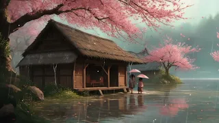 Relaxing🌸 Nasheed Background With Rain🌧 Sounds, 🌸Cherryblossom ambience
