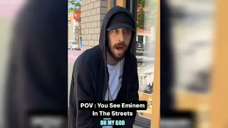 Eminem In the Streets Hitchhiking for New Album! #rap #funny