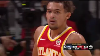 Trae Young Hits A Wide Open Three Against The Bucks And Does A Shimmy