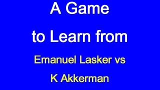 Emanuel Lasker vs K Akkerman: Amsterdam 1924